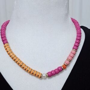 NWT Multicolor Pink/Orange Pearl  Necklace